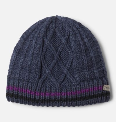 Gorros Columbia Cabled Cutie™ Beanie Criança Azuis Escuro Roxo Pretas Portugal | 116724-1JLJ