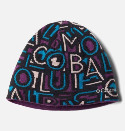 Gorros Columbia Urbanization Mix Reversible Beanie Criança Pretas Multicoloridas Roxo Portugal | 129855-LYE6