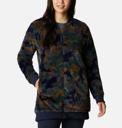 Jaqueta Bomber Columbia Bundle Up™ Printed Casaco De Lã Feminino Azuis Escuro Camufladas Portugal | 152580-8GPG