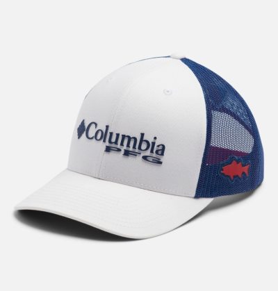 Boné Columbia PFG Mesh Snap Back™ Ball Cap Masculino Branco Azul Marinho Vermelhas Portugal | 190564-2MHZ