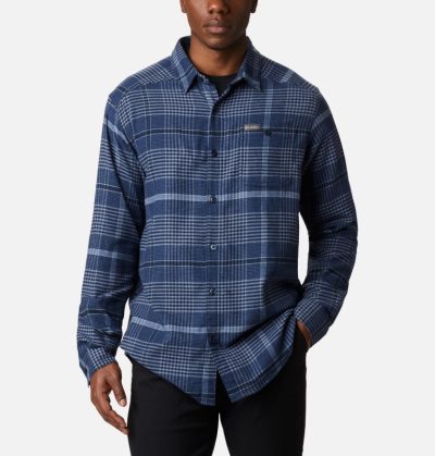 Camisas De Botões Columbia Cornell Woods™ Flannel Long Sleeve Shirt Masculino Azuis Portugal | 131997-HV1A