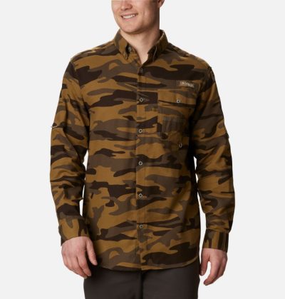 Camisas De Botões Columbia PHG Sharptail™ Flannel Masculino Marrom Camufladas Portugal | 168543-BXR7