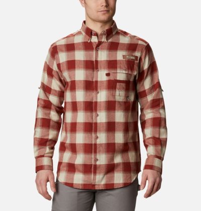 Camisas De Botões Columbia PHG Sharptail™ Flannel Masculino Vermelhas Portugal | 175621-MPFQ