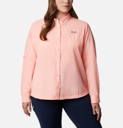 Camisas Columbia Coral Point™ Long Sleeve Woven Shirt Feminino Rosa Portugal | 120086-U2DX