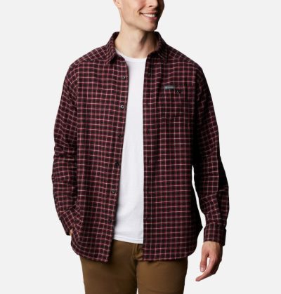 Camisas Columbia Cornell Woods™ Flannel Long Sleeve Shirt Masculino Pretas Portugal | 149446-T2MK