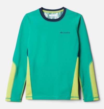 Camisas Columbia Omni-Heat™ 3D Knit Crew Baselayer Shirt Criança Verdes Amarelas Azul Marinho Portugal | 153892-0K1U