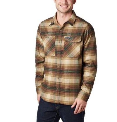 Camisas Columbia Outdoor Elements™ Stretch Flannel Shirt Masculino Verde Oliva Marrom Portugal | 167706-HWHG