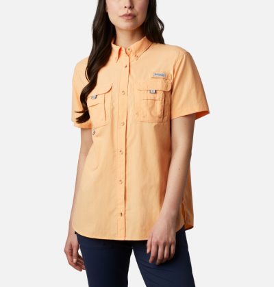 Camisas Columbia PFG Bahama™ Curta Sleeve Shirt Feminino Luz Laranja Portugal | 116292-7960