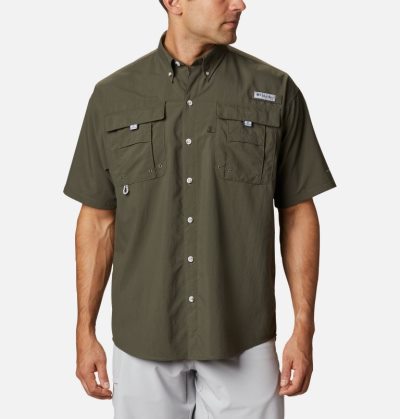 Camisas Columbia PFG Bahama™ II Curta Sleeve Shirt Masculino Verde Oliva Portugal | 133108-6BIL