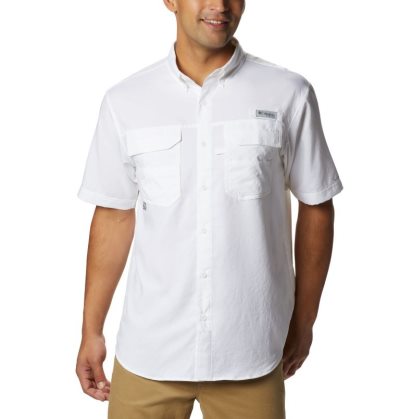 Camisas Columbia PFG Blood and Guts™ III Curta Sleeve Woven Shirt Masculino Branco Portugal | 175791-4HAX