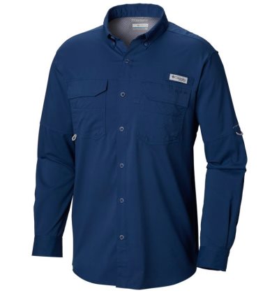 Camisas Columbia PFG Blood and Guts™ III Long Sleeve Woven Shirt Masculino Azul Marinho Portugal | 197435-QQHT