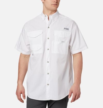 Camisas Columbia PFG Bonehead™ Curta Sleeve Shirt Masculino Branco Portugal | 127308-HQ0V