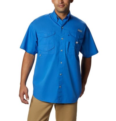 Camisas Columbia PFG Bonehead™ Curta Sleeve Shirt Masculino Azuis Portugal | 147060-6KYS