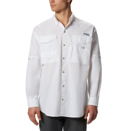 Camisas Columbia PFG Bonehead™ Long Sleeve Shirt Masculino Branco Portugal | 127420-QP9J