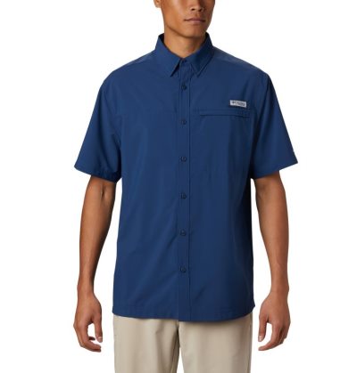 Camisas Columbia PFG Grander Marlin™ Woven Curta Sleeve Shirt Masculino Azul Marinho Portugal | 129058-1AIK