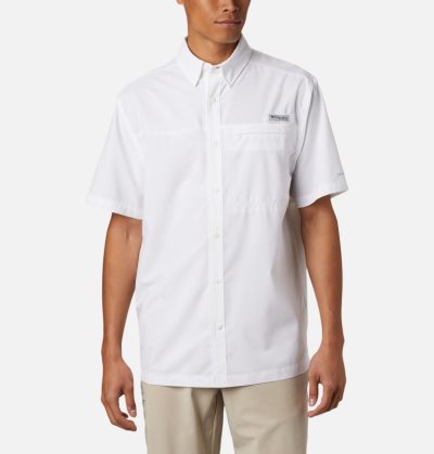 Camisas Columbia PFG Grander Marlin™ Woven Curta Sleeve Shirt Masculino Branco Portugal | 144304-YL03