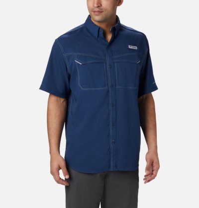 Camisas Columbia PFG Low Drag Offshore™ Curta Sleeve Shirt Masculino Azul Marinho Portugal | 132457-MWUM