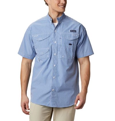 Camisas Columbia PFG Super Bonehead Classicos™ Curta Sleeve Shirt Masculino Azuis Portugal | 153030-4WLN