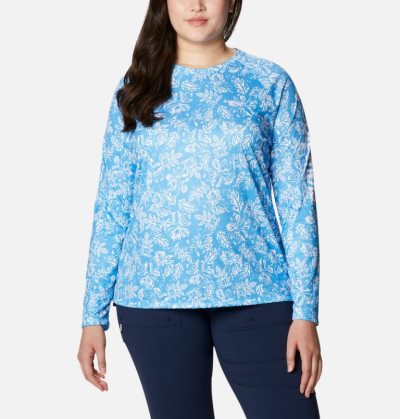 Camisas Columbia PFG Super Tidal Tee™ II Long Sleeve Shirt Feminino Azuis Escuro Portugal | 135083-H4D7