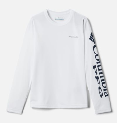 Camisas Columbia PFG Terminal Tackle™ Long Sleeve Tee Criança Branco Portugal | 144869-ZZMK