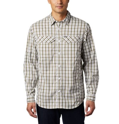 Camisas Columbia Silver Ridge Lite Plaid™ Long Sleeve Masculino Verde Oliva Portugal | 112379-KMFL