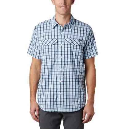 Camisas Columbia Silver Ridge Lite Plaid™ Curta Sleeve Masculino Azul Marinho Portugal | 116953-K7BB