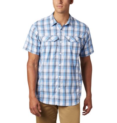 Camisas Columbia Silver Ridge Lite Plaid™ Curta Sleeve Masculino Azuis Escuro Portugal | 117846-Q9DC