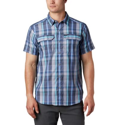 Camisas Columbia Silver Ridge™ 2.0 Multi Plaid Curta Sleeve Shirt Masculino Azuis Multicoloridas Portugal | 124125-VK67