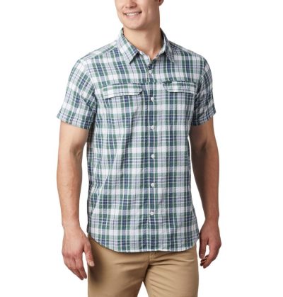 Camisas Columbia Silver Ridge™ Curta Sleeve Seersucker Shirt Masculino Verdes Escuro Portugal | 133438-M5HT