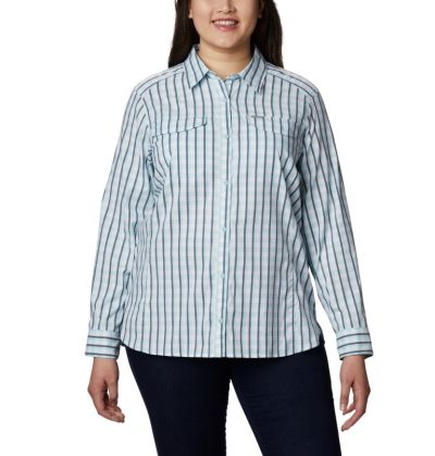 Camisas Columbia Silver Ridge™ Lite Plaid Long Sleeve Shirt Feminino Azuis Portugal | 105909-7P0J