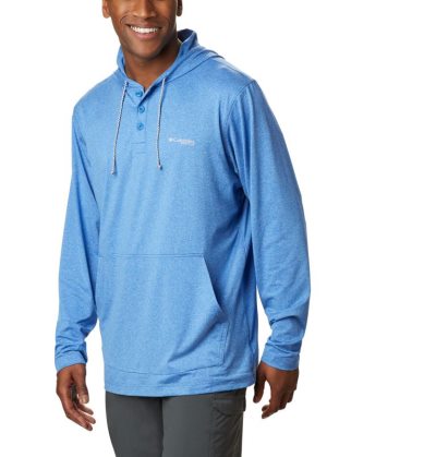 Camisas Columbia Slack Tide™ Henley Hoodie Masculino Azuis Portugal | 109651-ISIY