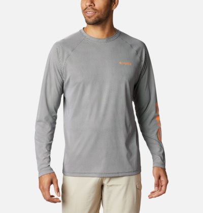 Camisas Columbia Terminal Deflector™ Long Sleeve Shirt Masculino Cinzentas Escuro Laranja Portugal | 116049-RADA