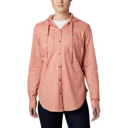 Camisas Casuais Columbia Anytime™ Stretch Encapuzado Long Sleeve Shirt Feminino Coral Portugal | 131515-AJZV