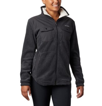 Casaco De Lã Columbia Benton Springs™ Overlay Fleece Feminino Cinzentas Escuro Cinzentas Escuro Portugal | 124976-FZVP