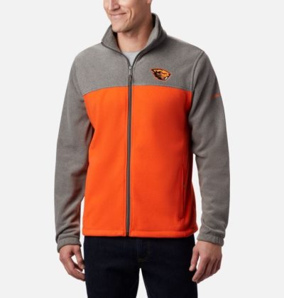 Casaco De Lã Columbia Collegiate Flanker™ III Casaco De Lã Masculino Cinzentas Escuro Laranja Portugal | 120341-5TNZ