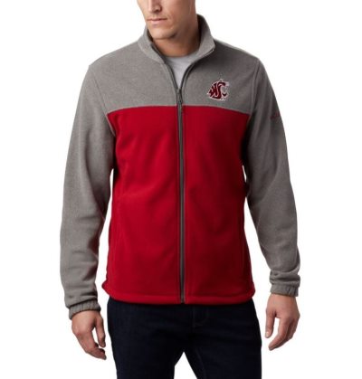 Casaco De Lã Columbia Collegiate Flanker™ III Casaco De Lã Masculino Cinzentas Escuro Vermelhas Portugal | 156304-B4QV