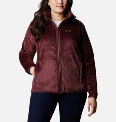 Casaco De Lã Columbia Fire Side™ II Plush Full Zip Fleece Feminino Vermelhas Escuro Portugal | 158082-OUMG