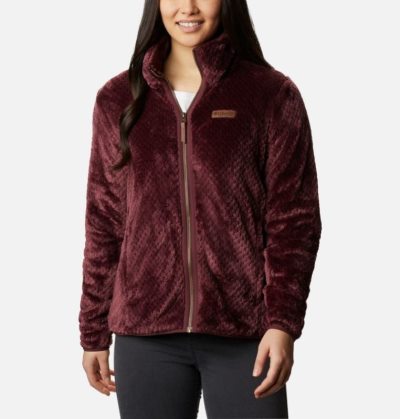 Casaco De Lã Columbia Fire Side™ II Sherpa Full Zip Fleece Feminino Vermelhas Escuro Portugal | 138630-71QN