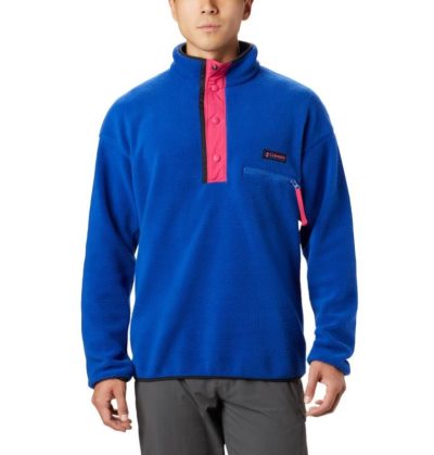 Casaco De Lã Columbia Helvetia™ Half-Snap Fleece Estacionar Masculino Azuis Portugal | 199185-C6NS