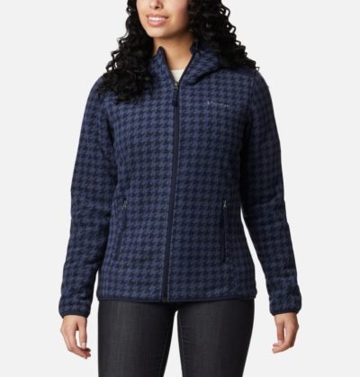 Casaco De Lã Columbia Inverno Pass™ Print Fleece Full Zip Jaqueta Feminino Azuis Escuro Portugal | 163962-TPRA