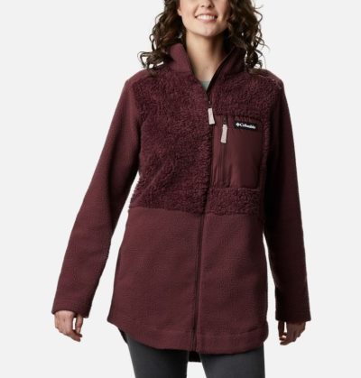 Casaco De Lã Columbia Lodge™ Sherpa Full Zip Fleece Feminino Vermelhas Escuro Portugal | 199030-RLVQ