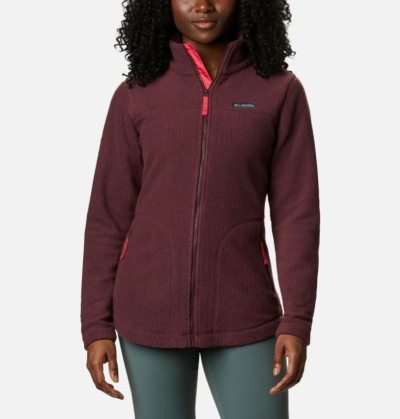 Casaco De Lã Columbia Northern Reach™ Full Zip Sherpa Fleece Feminino Vermelhas Escuro Portugal | 137737-ZDV5