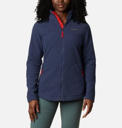 Casaco De Lã Columbia Northern Reach™ Full Zip Sherpa Fleece Feminino Azuis Escuro Portugal | 154555-1IDT