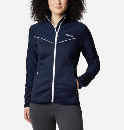 Casaco De Lã Columbia Roffe Ridge™ II Full Zip Casaco De Lã Feminino Azuis Escuro Branco Portugal | 162975-XSG7