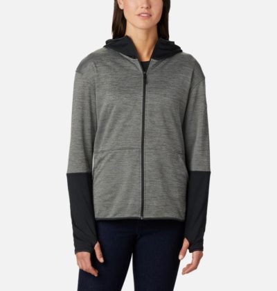 Casaco De Lã Columbia Rosemont Station™ II Encapuzado Full Zip Fleece Feminino Cinzentas Escuro Pretas Portugal | 189734-T4H0