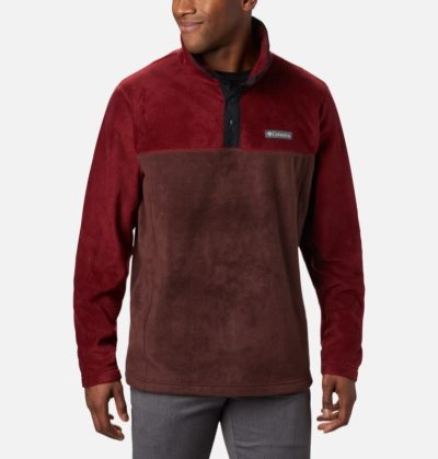 Casaco De Lã Columbia Steens Mountain™ Half Snap Fleece Estacionar Masculino Vermelhas Pretas Portugal | 101285-QWAD