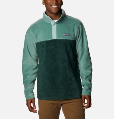 Casaco De Lã Columbia Steens Mountain™ Half Snap Fleece Estacionar Masculino Verdes Verdes Luz Turquesa Portugal | 146328-XH6W