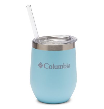 Garrafas de água Columbia Stainless Steel Double Wall Vacuum Tumbler with Straw 12oz Feminino Luz Azuis Portugal | 149962-Y125