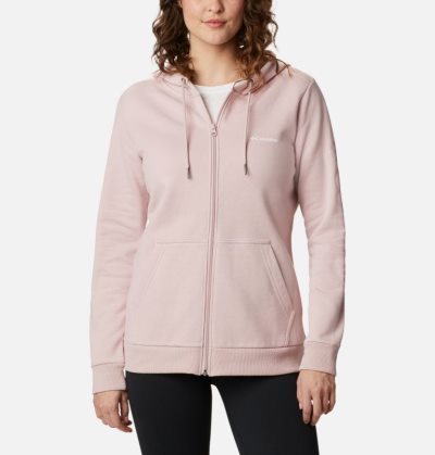 Moletons Columbia Logo Full Zip Hoodie Feminino Luz Rosa Portugal | 109059-7MVT