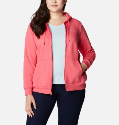 Moletons Columbia Logo Full Zip Hoodie Feminino Luz Coral Portugal | 133600-YE1S